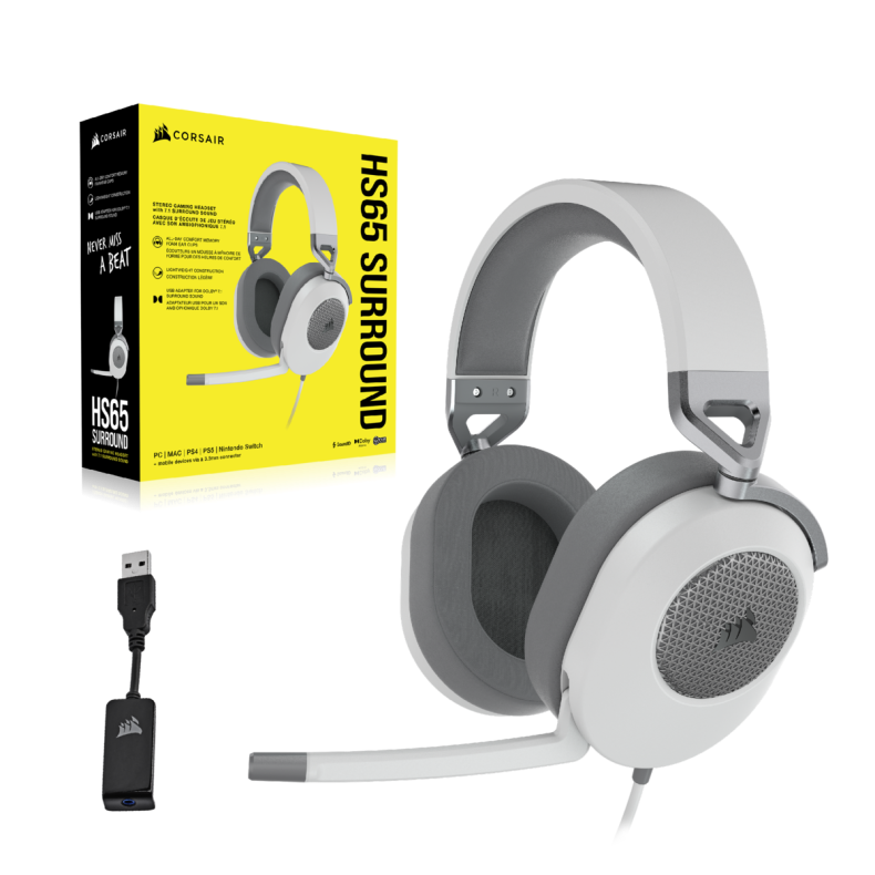 Corsair HS65 Surround Headset, hvid