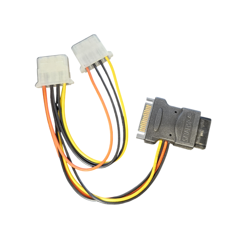 Y-str�mkabel - SATA han til 3x Molex hun