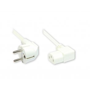 Power Kabel hvid 90� netstik 1,8m