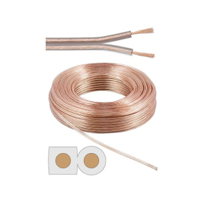 25m Speaker cable (2x0,75mm) CCA Transparent