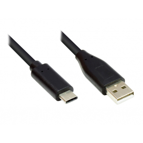 USB A Han /Han USB C 0,5m sort