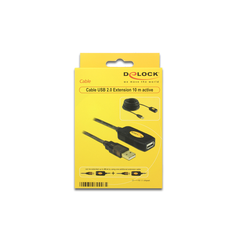 Aktivt USB 2.0-kabel A/B 10.meter