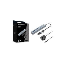 7-Port USB 3.0 HUB m/PSU Alu