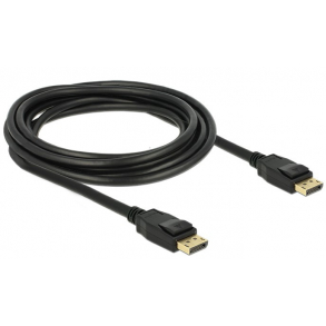 3m. DisplayPort 1.2 kabel Han/Han Sort