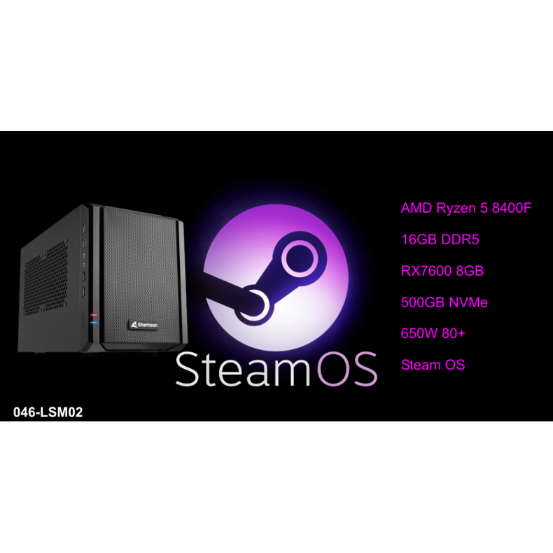 Luc SM R5 8400/16gb/500/RX7600 STEAM OS