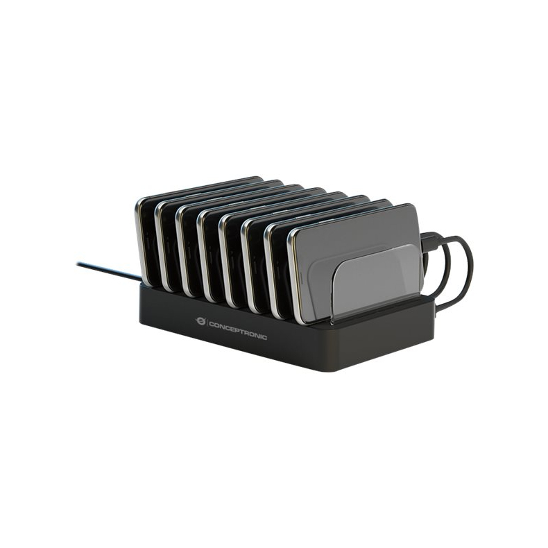 8 Ports ladestand, 75W,2xUSB-C/6xUSB-A