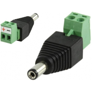 DC stik m. skrueterminaler 5,5 x 2,5mm M