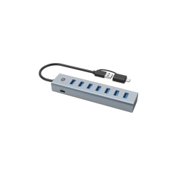 7-Port USB 3.0 HUB m/PSU Alu