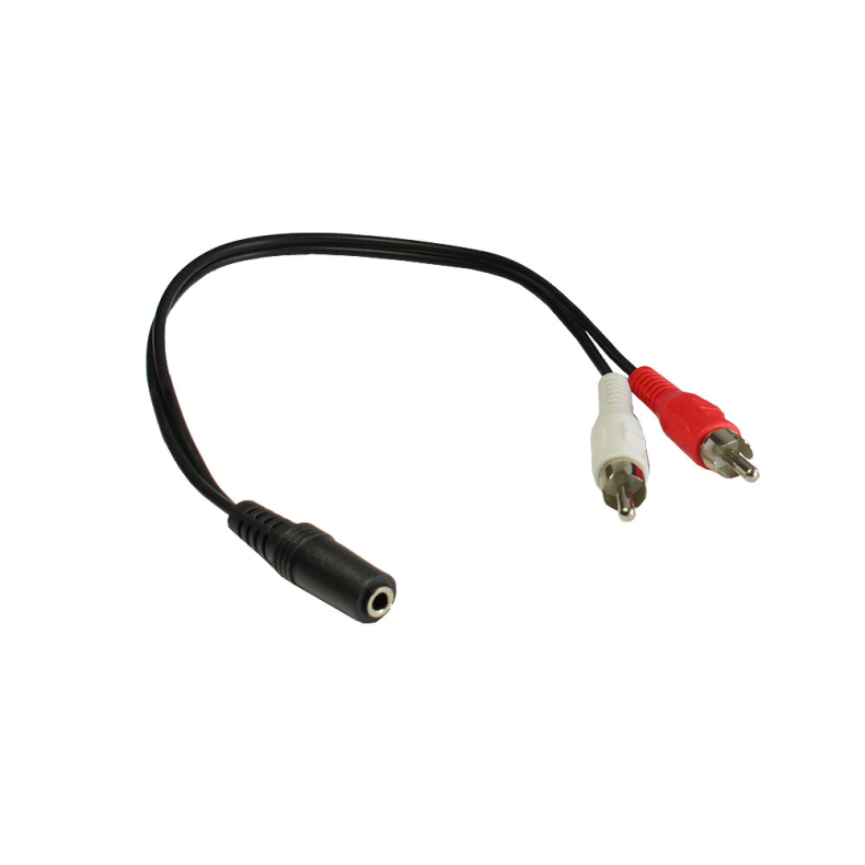 3,5mm hun til 2xRCA han, 0,2m