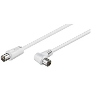 Koaxial F-kontakt han-hun 90* 1,5M hvid.