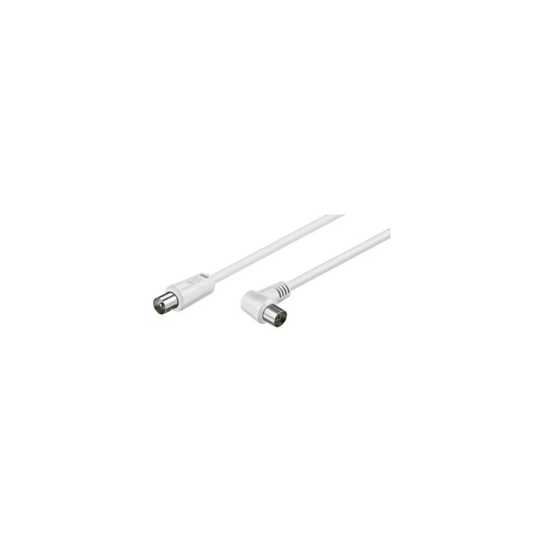 Koaxial F-kontakt han-hun 90* 1,5M hvid.