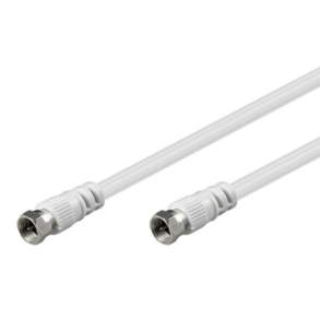 Koaxial F-kontakt han - han 5M hvid.