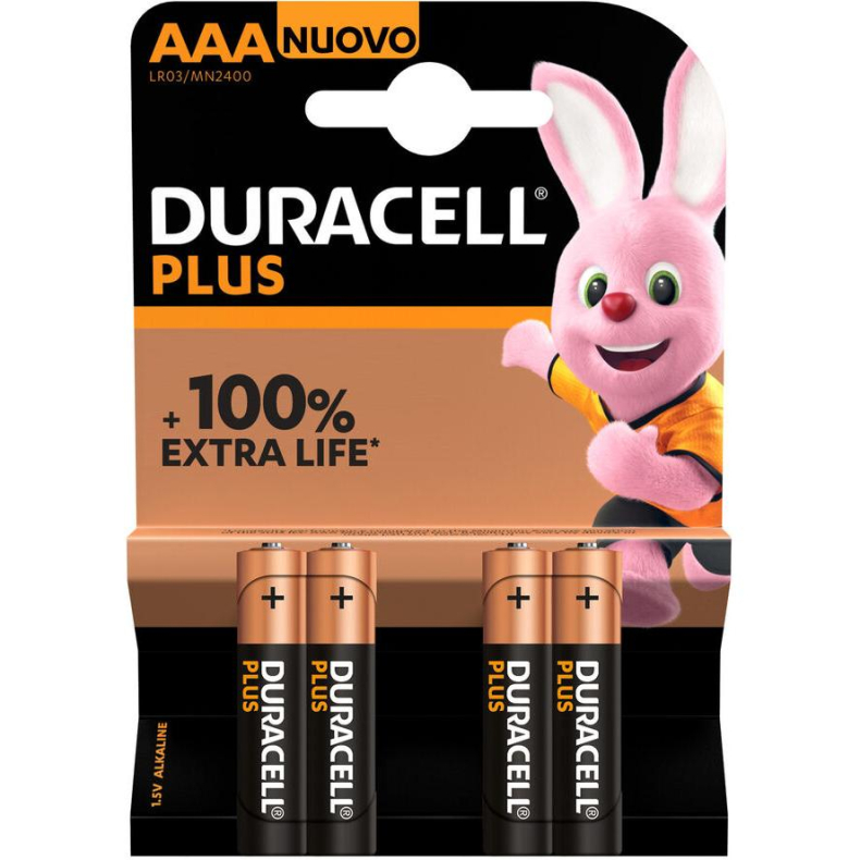 AAA LR03 4stk Duracell PLUS 1,5V