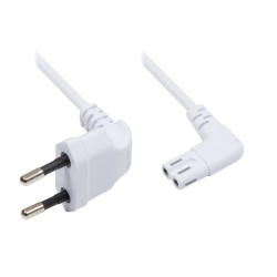 0,75m EURO 2  Power Kabel hvid 90g/90g