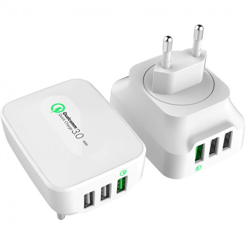 3-Port USB wall smart charger QC3.0 25W