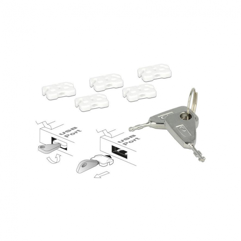 USB Port Blocker st med 5 stk inkl key