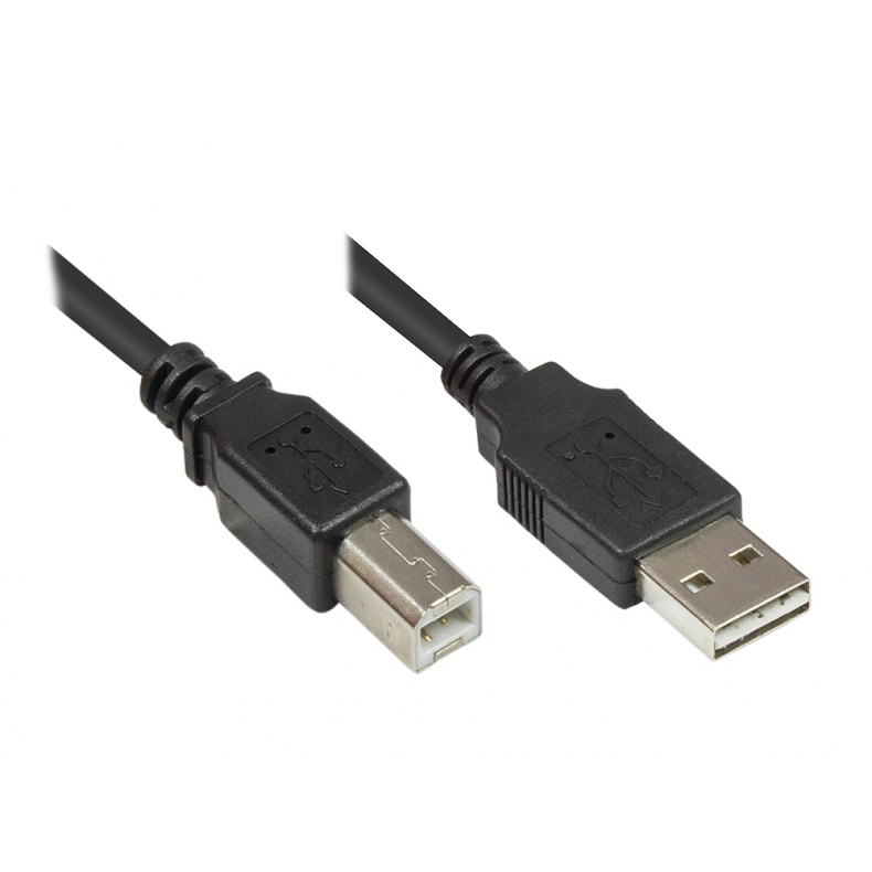 Milliard detail supplere 2m USB2.0 A han til B han SORT - USB Kabler og tilbehør - BWS Computers ApS