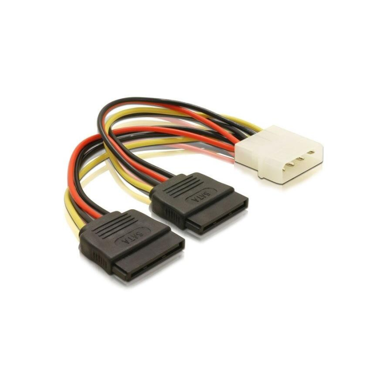 Y-power  Molex han til 2x SATA hun 16cm