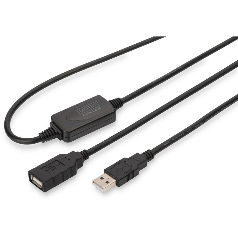 Aktivt USB 2.0-kabel A/B 10.meter