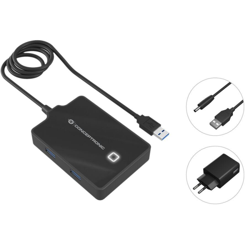 4-Port USB 3.0 HUB m/ psu