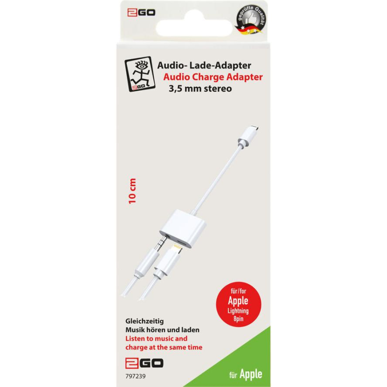 2GO Audio Charge Adapter 3,5  Lightning
