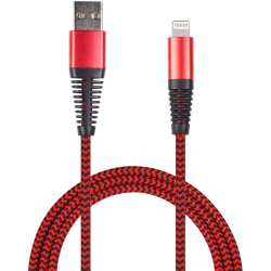 Lightning cable, 1m, rd/sort