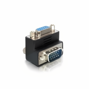 VGA adp. HD15 han - HD15 hun, vinklet