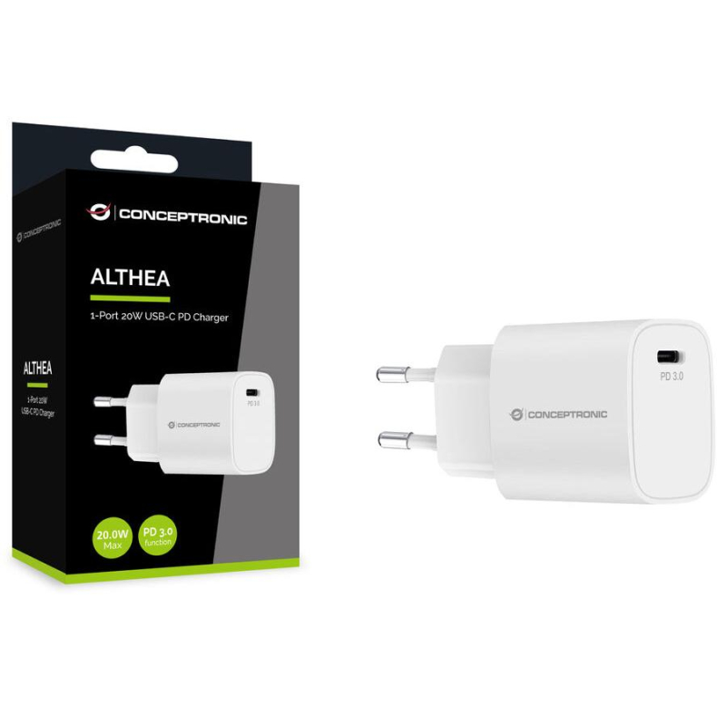 1 port 20W USB-C PD3,0