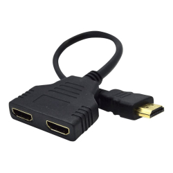 HDMI Split til 2 sk�rme 1x Han/ 2 x HUN