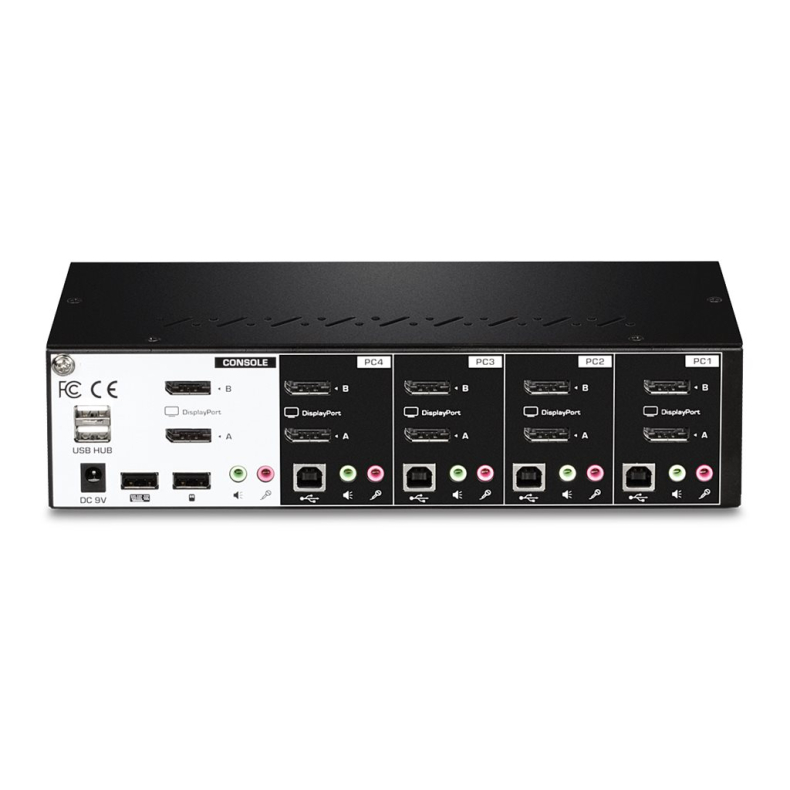 KVM Switch 4-port Dual Monitor DP