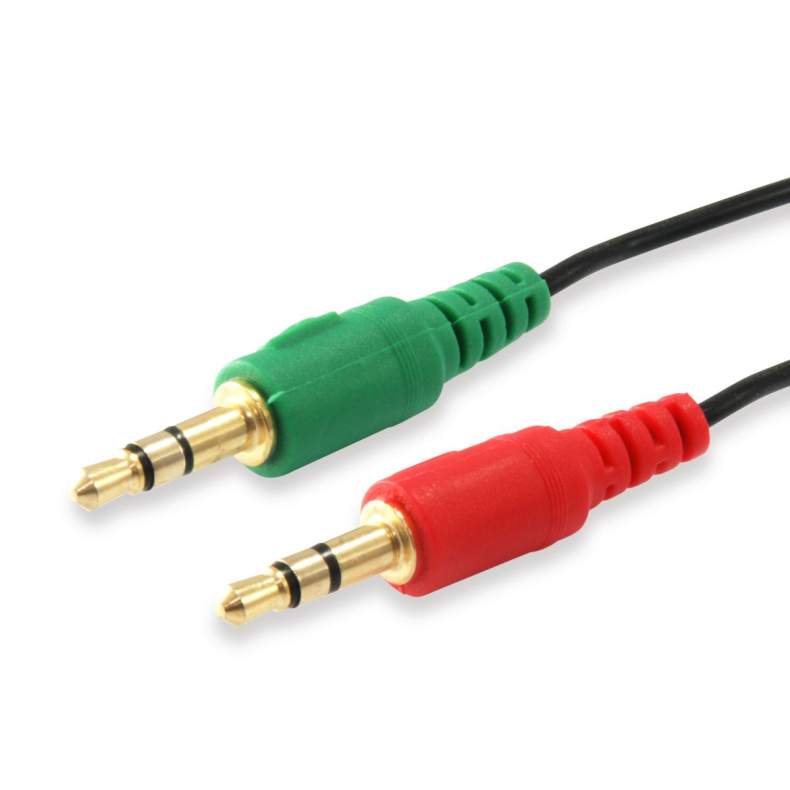 3,5mm 4pol Hun til 2x3,5 Mic/Head 0,1cm