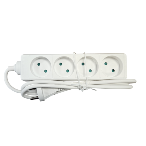 Str�mskinne, 1,5m, 4 stik hvid