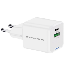 2-port 20W Charger USB C / A Hvid