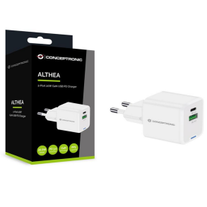 2-port 20W Charger USB C / A Hvid