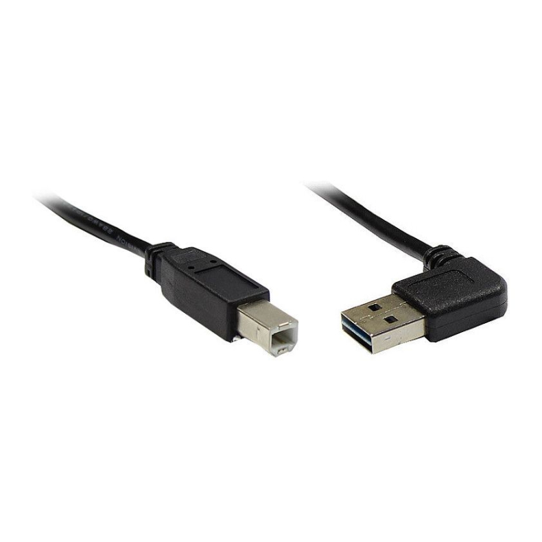 5m USB-A til B kabel sort 90gr. B