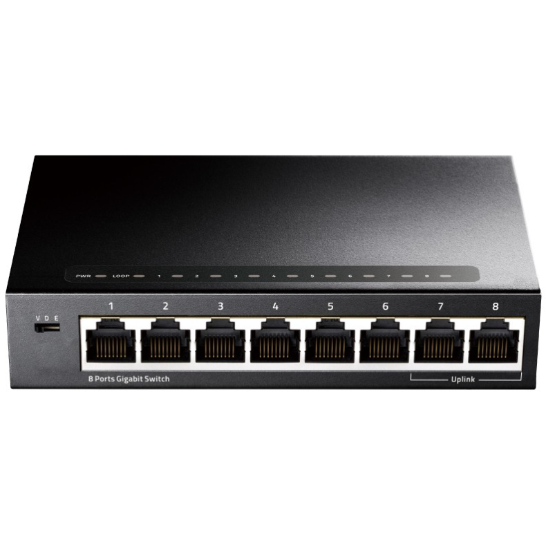 8 ports Gigabit switch metal  m/PSU
