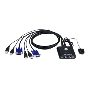 KVM-switch HD15/USB, med kabler, 0,9m
