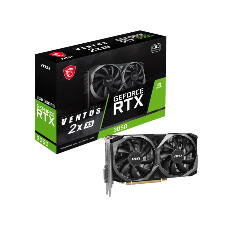 MSI RTX 3050 VENTUS 2X XS 8GB OC GDDR6X MAX 1STK PR.KUNDE