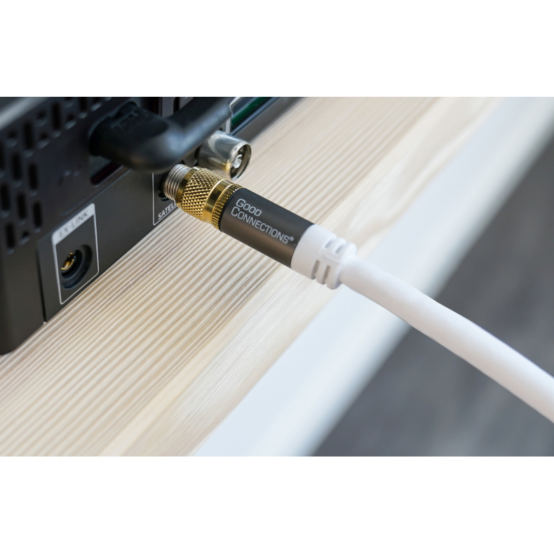 30m. SAT Antennekabel  F til F Hvid