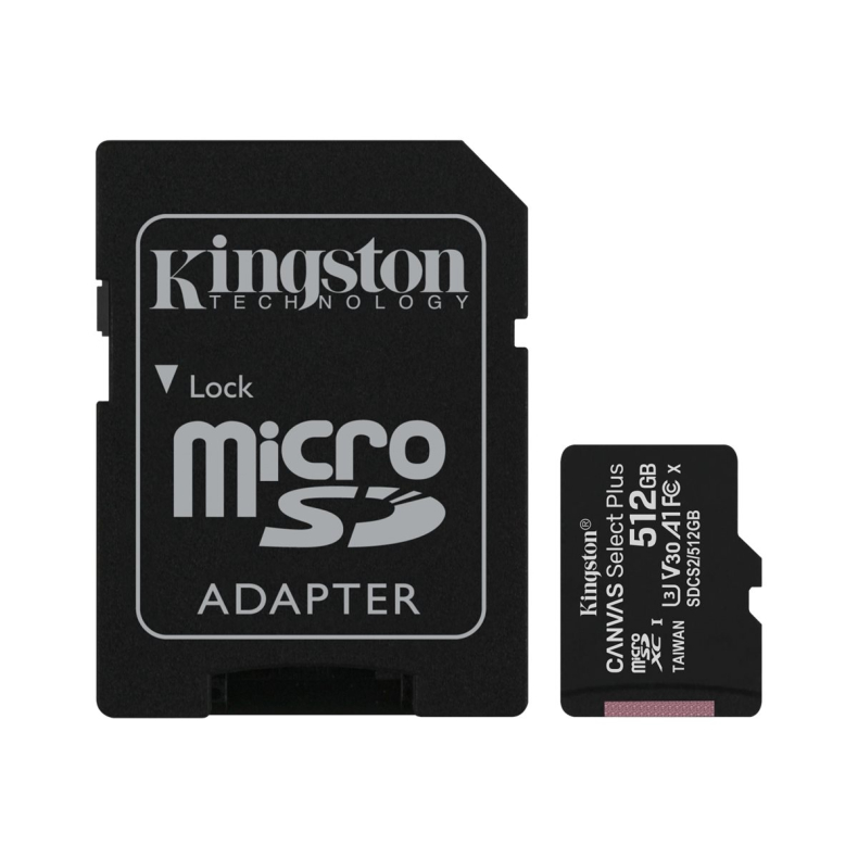 512GB microSDHC 100R A1 C10 Card + ADP