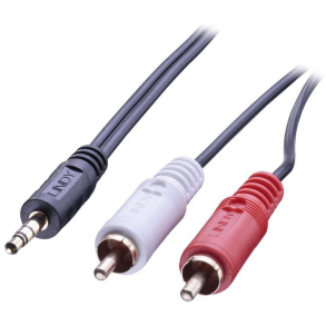 3,5mm han til 2xRCA han, 5m*