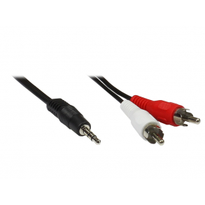 3,5mm han til 2xRCA han, 10m*