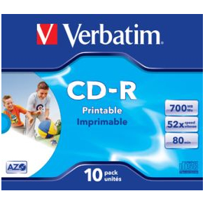 Verbatim CD-R 700 MB 10stk. Printable