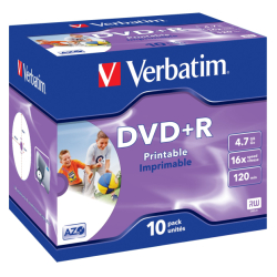 Verbatim DVD+R 4.7GB Printable 10stk pk