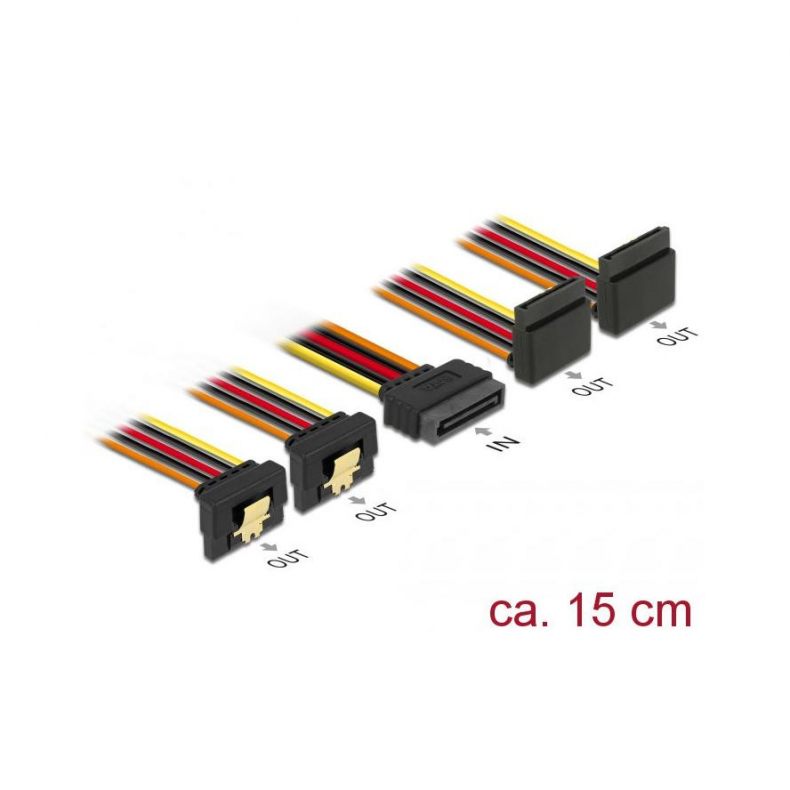 Y-power  SATA han til 4x SATA hun 15cm