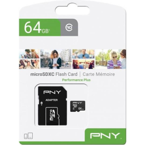 64GB SD -microSD HC  PNY C10 **  MAX 5 stk. pr kunde