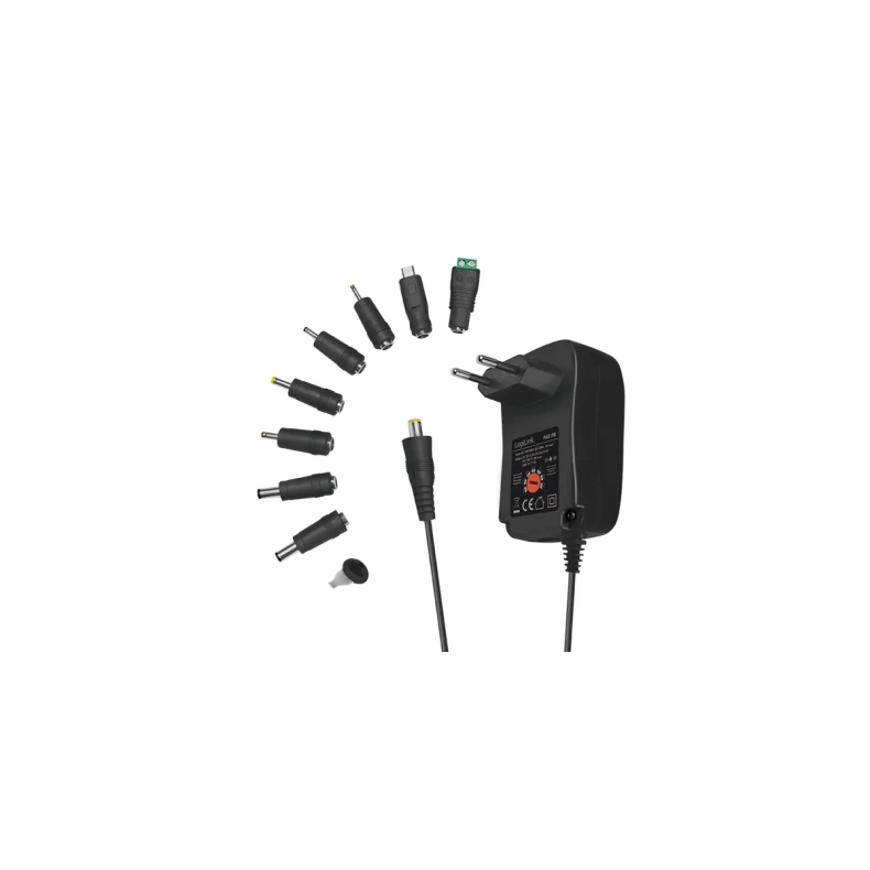 Str�madapter 24W 3V-12V DC, MAX 2A 1.45m