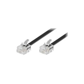 Modularcable RJ11(6P4C) han, sort (15m)