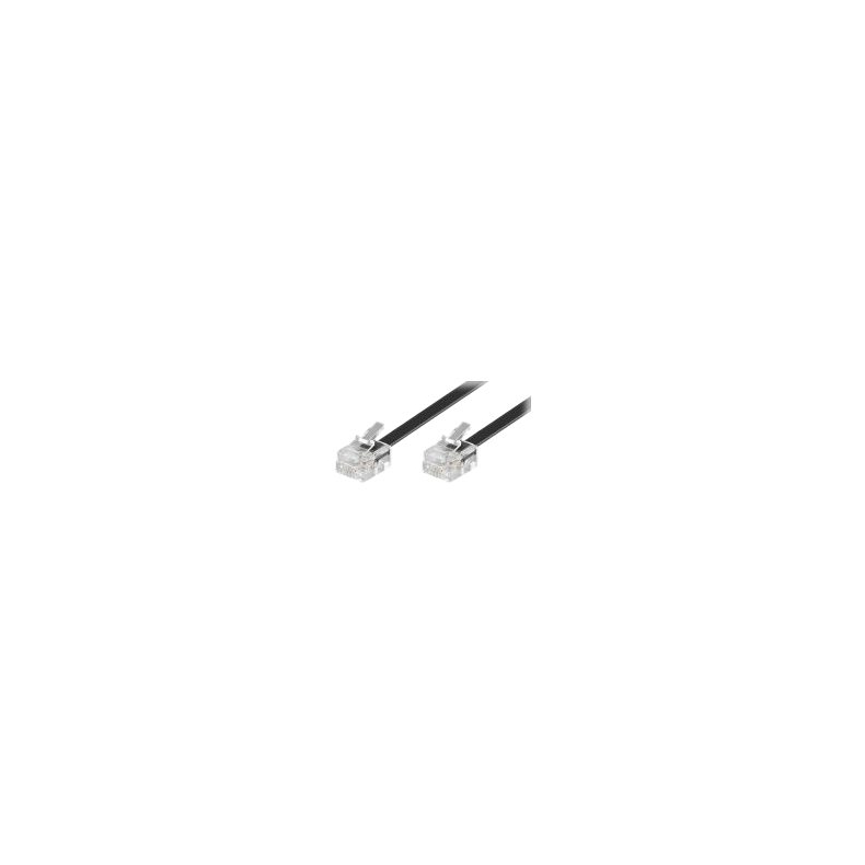Modularcable RJ11(6P4C) han, sort (15m)