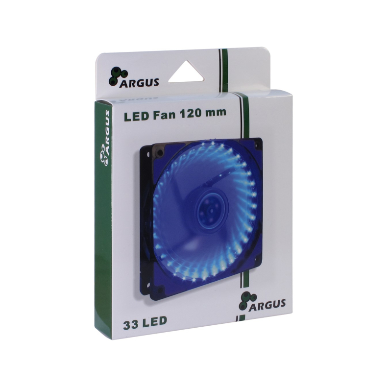 120mm Bl� LED max 20db. 3pin/ 4pin molex